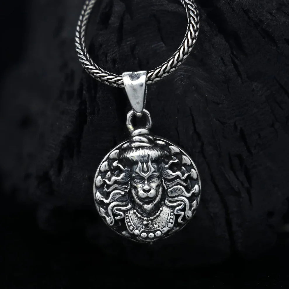 Hanuman Ji Pendant Silver Chain